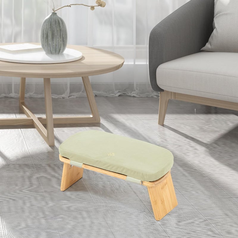 Estleys Meditation Bench, Bamboo Meditation Stool, Folding Kneeling Meditation Bench, Seiza Prayer Bench, Prayer Bench with Meditation Cushion, Kneeling Stool (Beige & Bag) - Image 2